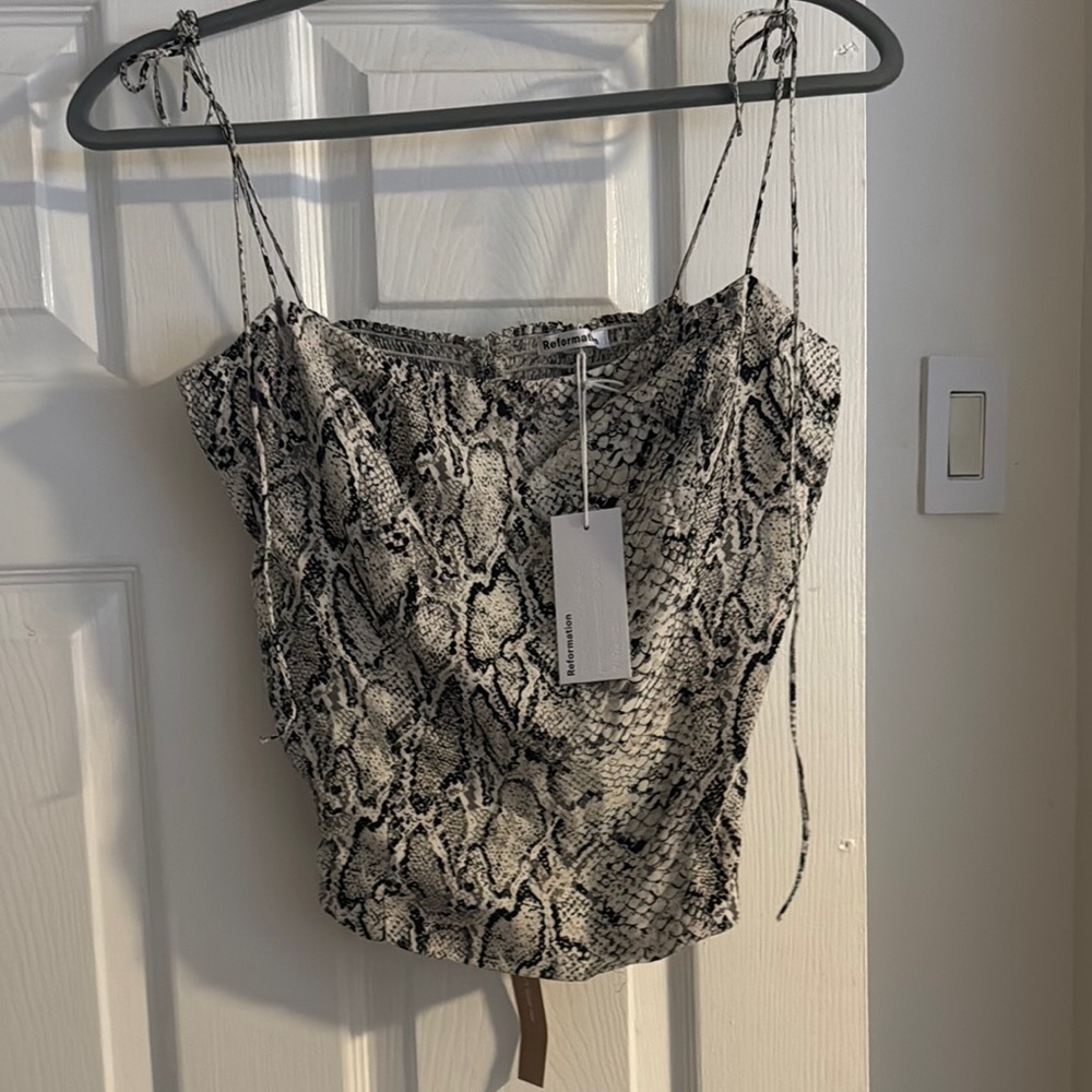 REFORMATION Snake Print Women's Top